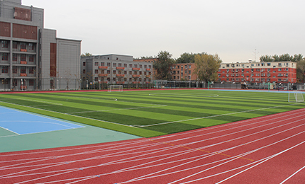 开元体育:北京一六一中学体育场 全塑型塑胶跑道型
